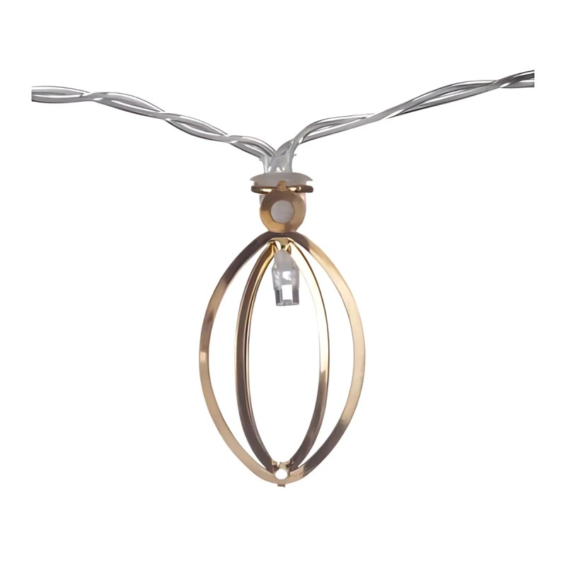 Globe Electric 67848 Manta Gold Cage 10 Light Set - 5.4 ft