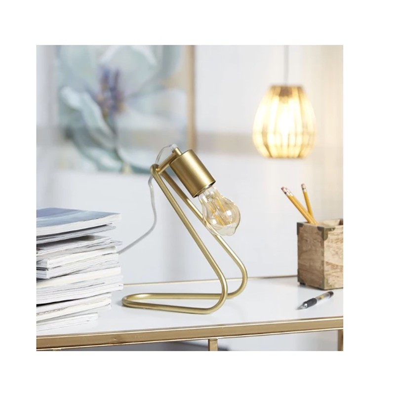 Silverwood Shuyler Exposed Bulb Angled Gold Table Lamp