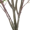 Artificial Milan Leaf Tree in Black Plastic Pot with Green Oval Leaves and Natural Branches for Indoor Decor