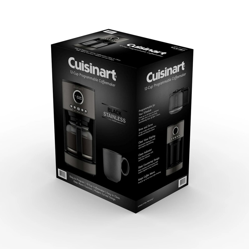 Cuisinart Stainless Steel 12-Cup Coffee Machine, Black