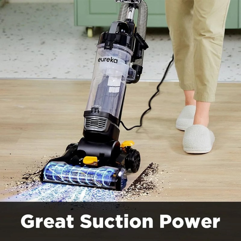 Eureka Powerspeed Upright Vacuum, Lightweight, Powerful, For Carpet and Hard Floor, Pet Turbo, Black and Yellow