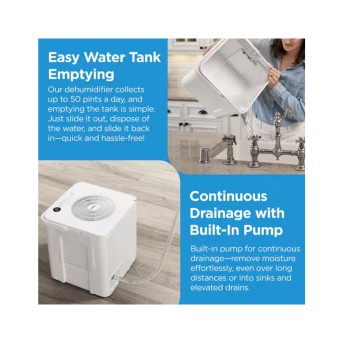 Midea 50 pt. Smart Cube Dehumidifier with Pump up to 4500 sq. ft., 3X More Water Capacity, Wi-Fi Enabled in White