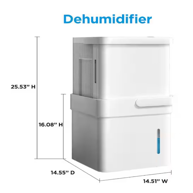 Midea 50 pt. Smart Cube Dehumidifier with Pump up to 4500 sq. ft., 3X More Water Capacity, Wi-Fi Enabled in White