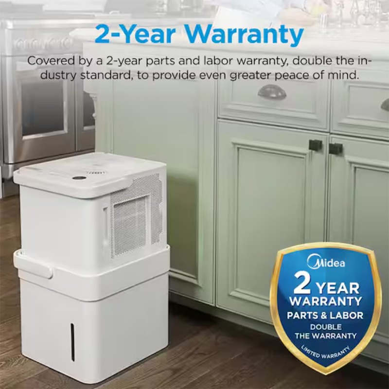 Midea 50 pt. Smart Cube Dehumidifier with Pump up to 4500 sq. ft., 3X More Water Capacity, Wi-Fi Enabled in White