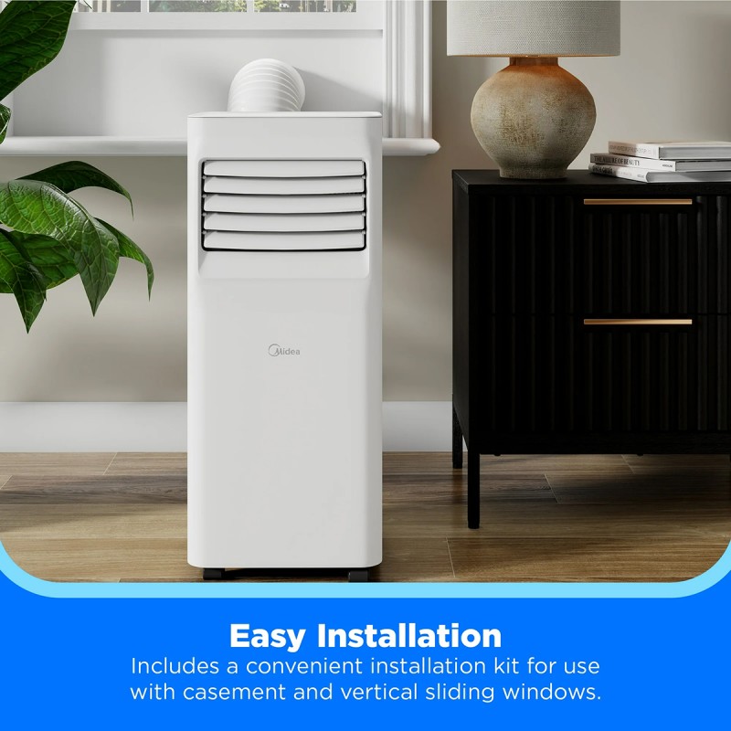Midea 5,000 BTU Portable Air Conditioner, Cools up to 150 Sq. Ft., White
