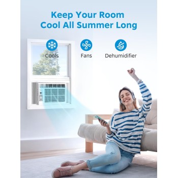 Midea 5,000 BTU Window Air Conditioner, Cools up to 150 Sq. Ft. with Easy-to-Use Reusable Filter, Remote, Perfect AC for Bedroom, Living Room, Home Office, Electronic Control