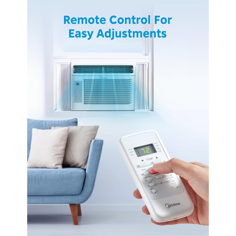 Midea 5,000 BTU EasyCool Window Air Conditioner - Cool up to 150 Sq. Ft. with Easy-to-Use Mechanical Controls and Reusable Filter, Perfect for Small Bedroom, Living Room, Home Office