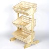 Handmade 3 Tier Wooden Fruit Basket Vegetable Storage Stand for Kitchen and Shop