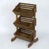 Handmade 3 Tier Wooden Fruit Basket Vegetable Storage Stand for Kitchen and Shop