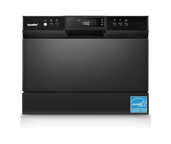 COMFEE’ Countertop Dishwasher, Energy Star Portable Dishwasher, 6 Place Settings & 8 Washing Programs, Speed, Baby-Care, ECO& Glass, Dish Washer for Dorm, RV& Apartment, Black