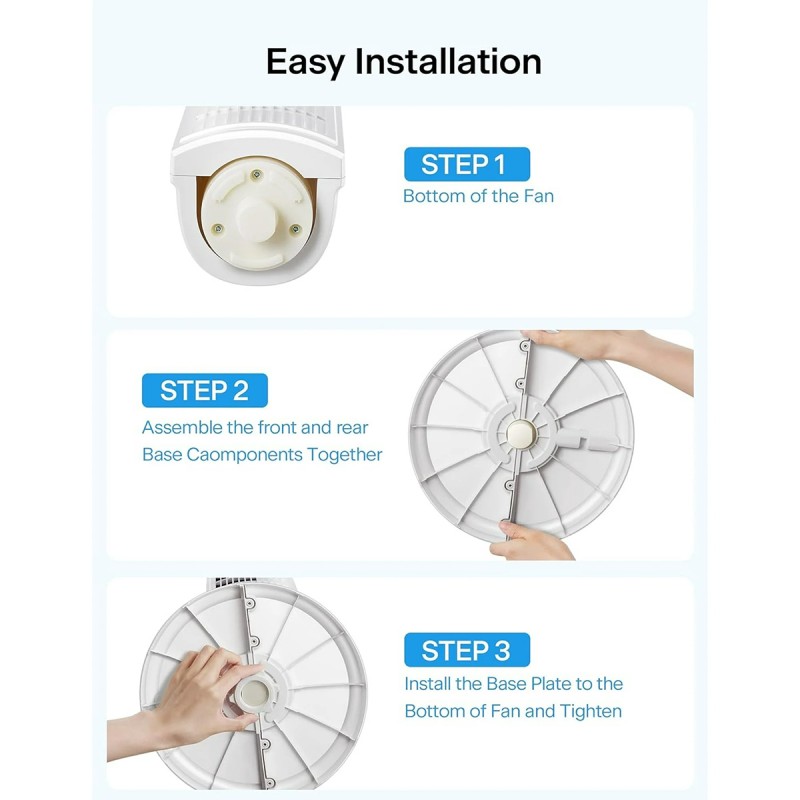 Pelonis 30" 3-Speed Timer and Carry Handle Oscillating Tower Fan