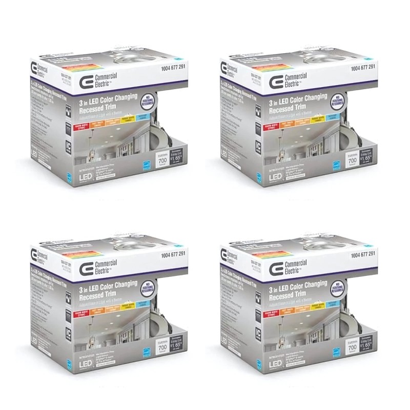 3" Integrated LED Canless Recessed Light w Brushed Nickel Trim - Bulk