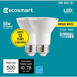 50-Watt Equivalent PAR20 Dimmable Energy Star LED Light Bulb Bright 2 pack 50-Watt Equivalent PAR20 Dimmable Energy Star LED Light Bulb Bright 2 pack
