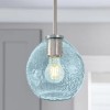 Blue Bubble Glass Globe Pendant Lamp Shades, 7.16 in., 2.25 in. Lip Fitter, Set of 3
