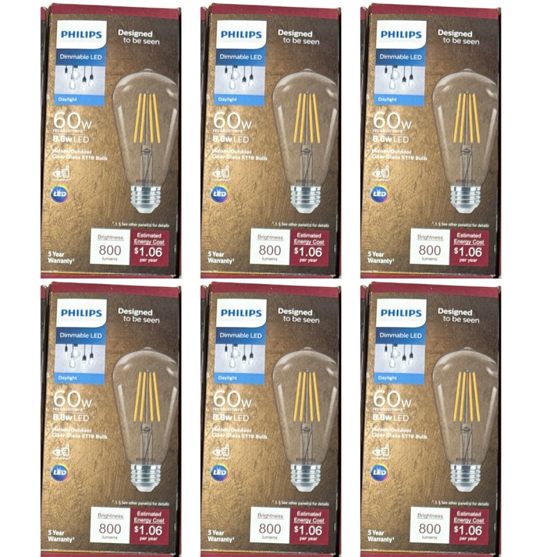 Philips Vintage Edison 60W Equivalent Daylight ST19 Medium LED Decorative Light