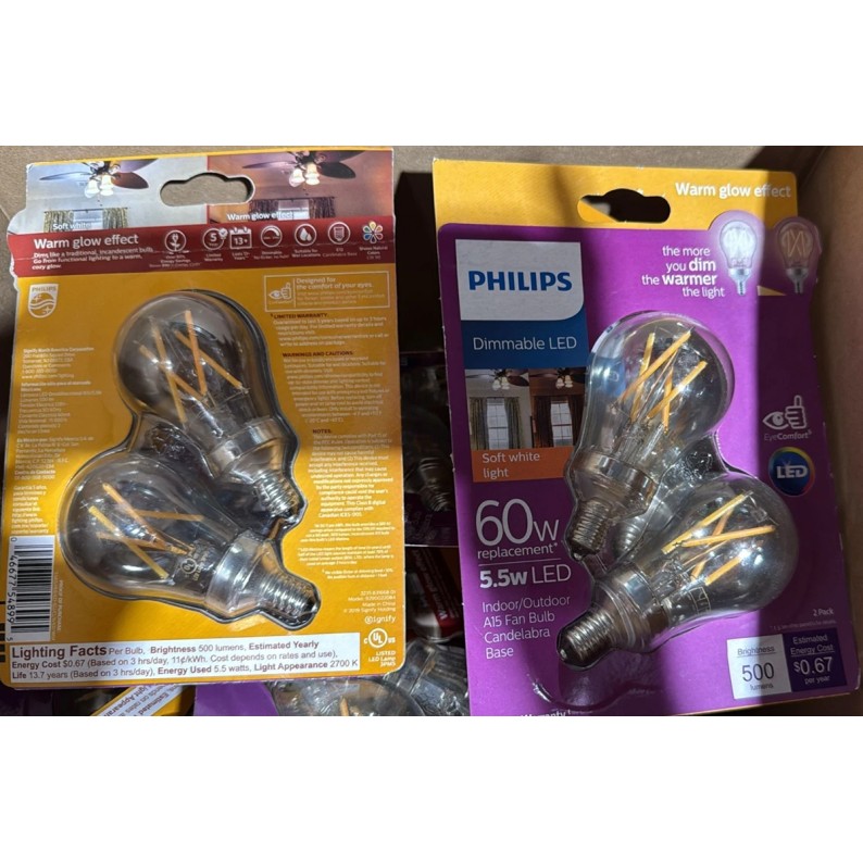 Philips LED Clear Dimmable, Warm Glow Effect A15 Light Bulb - Pack of 2
