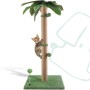 Pomesea Cat Scratching Post, 34'' Tall Cat Scratchers for Indoor Cats with Hanging Balls, Tall Cute Sisal Kitten Scratch Post with Reinforced Stable Base, Green