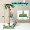 Pomesea Cat Scratching Post, 34'' Tall Cat Scratchers for Indoor Cats with Hanging Balls, Tall Cute Sisal Kitten Scratch Post with Reinforced Stable Base, Green