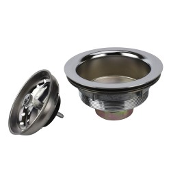 Keeney K5435 Brass Sink Strainer with Fixed Post Basket, Polished Chrome