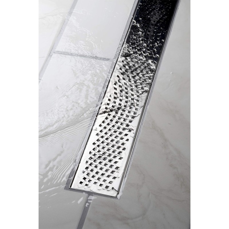 Oatey Designline 28 in. Stainless Steel Linear Shower Drain Wave Grate