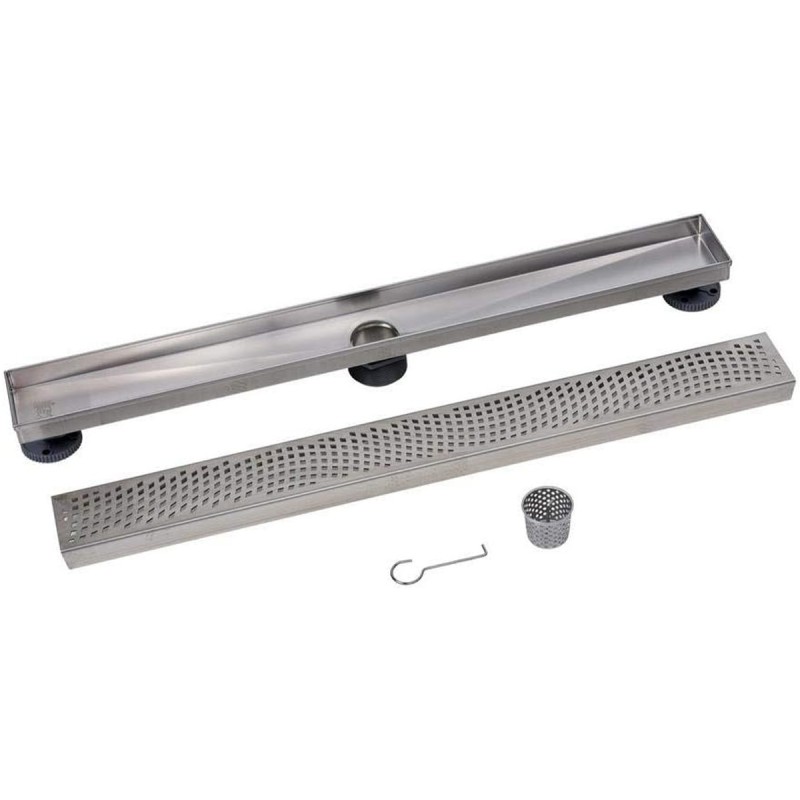 Oatey Designline 28 in. Stainless Steel Linear Shower Drain Wave Grate