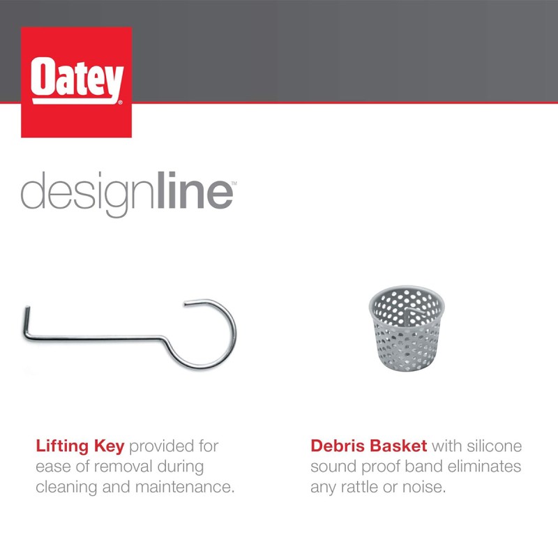 Oatey Designline 28 in. Stainless Steel Linear Shower Drain Wave Grate