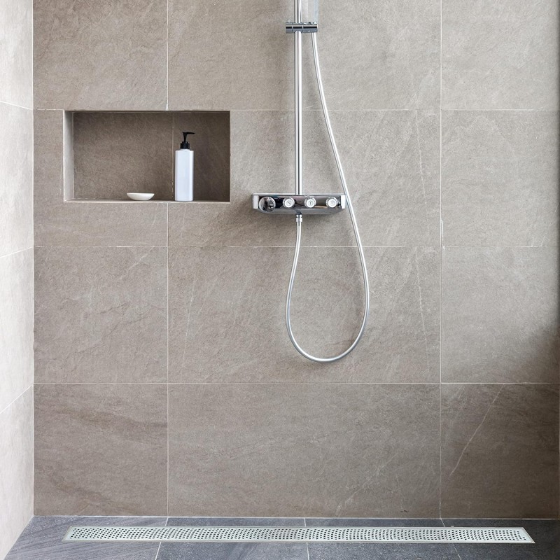 Oatey Designline 28 in. Stainless Steel Linear Shower Drain Wave Grate