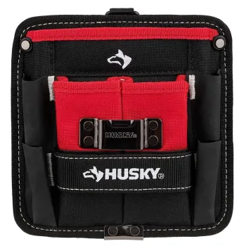 Husky 7 in. 3-Pocket Clip On Tool Belt Pouch