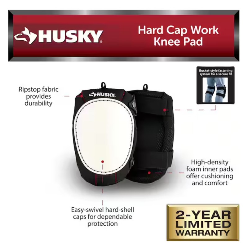 Husky Hard Cap Work Knee Pads (1-pair)