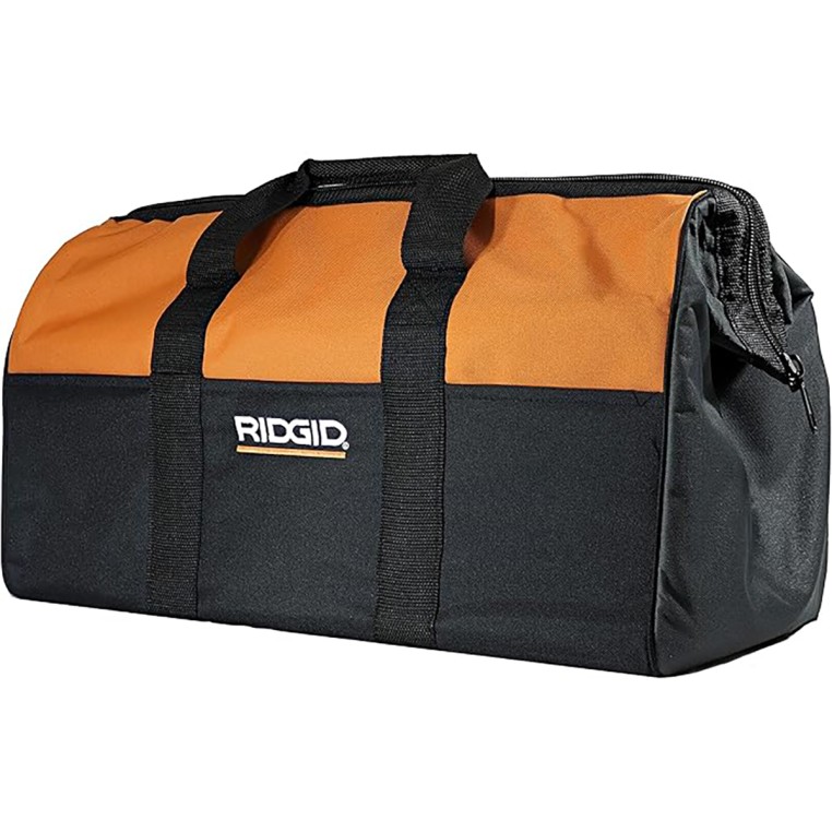 RIDGID 22" X 10 " X 13 Large Heavy Duty Canvas 6 Pocket Tool Bag