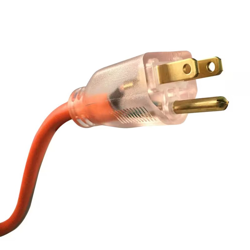 RIDGID 25 ft. 14/3 Multi-Outlet Extension Cord, Orange and Gray