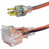 RIDGID 25 ft. 14/3 Multi-Outlet Extension Cord, Orange and Gray