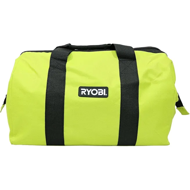 RYOBI Contractor Canvas Tool Bag Large Green Black Soft Side