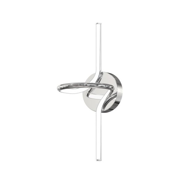 Artika Swirl Modern LED Wall Sconce Light Fixture Chrome 3 Color Temperature 6.5 in X 8.86 in X 16.54 in