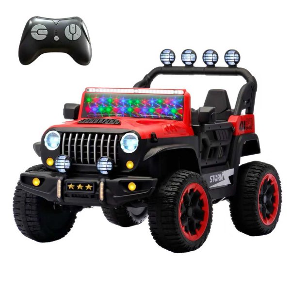 24v Two Seat Kids Ride on Car with 4wd Motor Remote Control and Led Lights - Red