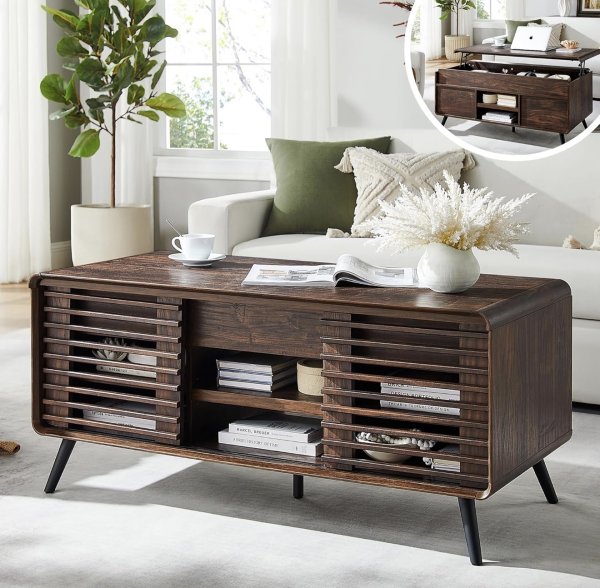 RedLemon 48" Coffee Table Lift Top / Dark Walnut