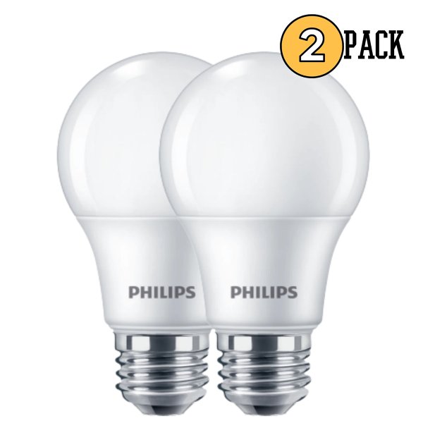Philips 40w Equivalent Soft White A19 Medium Led Light Bulb (2-pack)