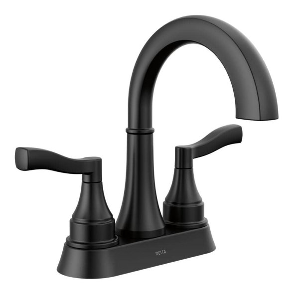 Delta Faryn 4 in. Centerset Double-Handle Bathroom Faucet in Matte Black 25822LF-BL