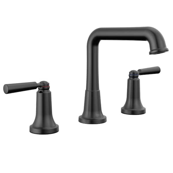 Delta Saylor 8 in. Widespread Double Handle Bathroom Faucet in Matte Black 3536-BLMPU-DST