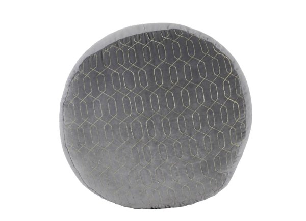 Natalie Gray Velvet Pouf by Decor Therapy