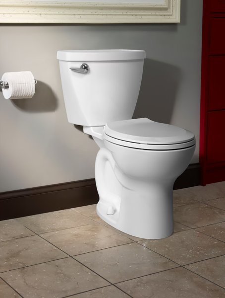 American Standard Cadet 3 Tall Height 2-piece 4.8L Single Flush Round Toilet with Slow Close Seat in White