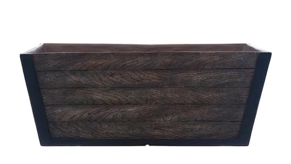 Southern Patio Farmhill Medium 24 in. Brown High-Density Resin Deck Box Outdoor Planter