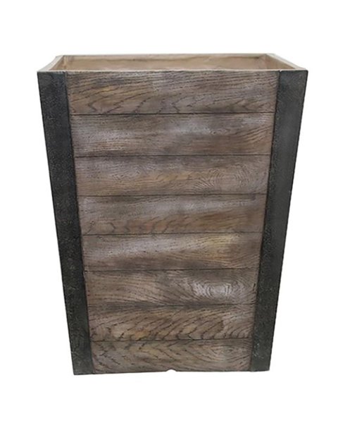 Southern Patio Farmhill Large 18 in. x 22 in. 84 qt. Brown High-Density Resin Tall Indoor/Outdoor Planter HDR-049500