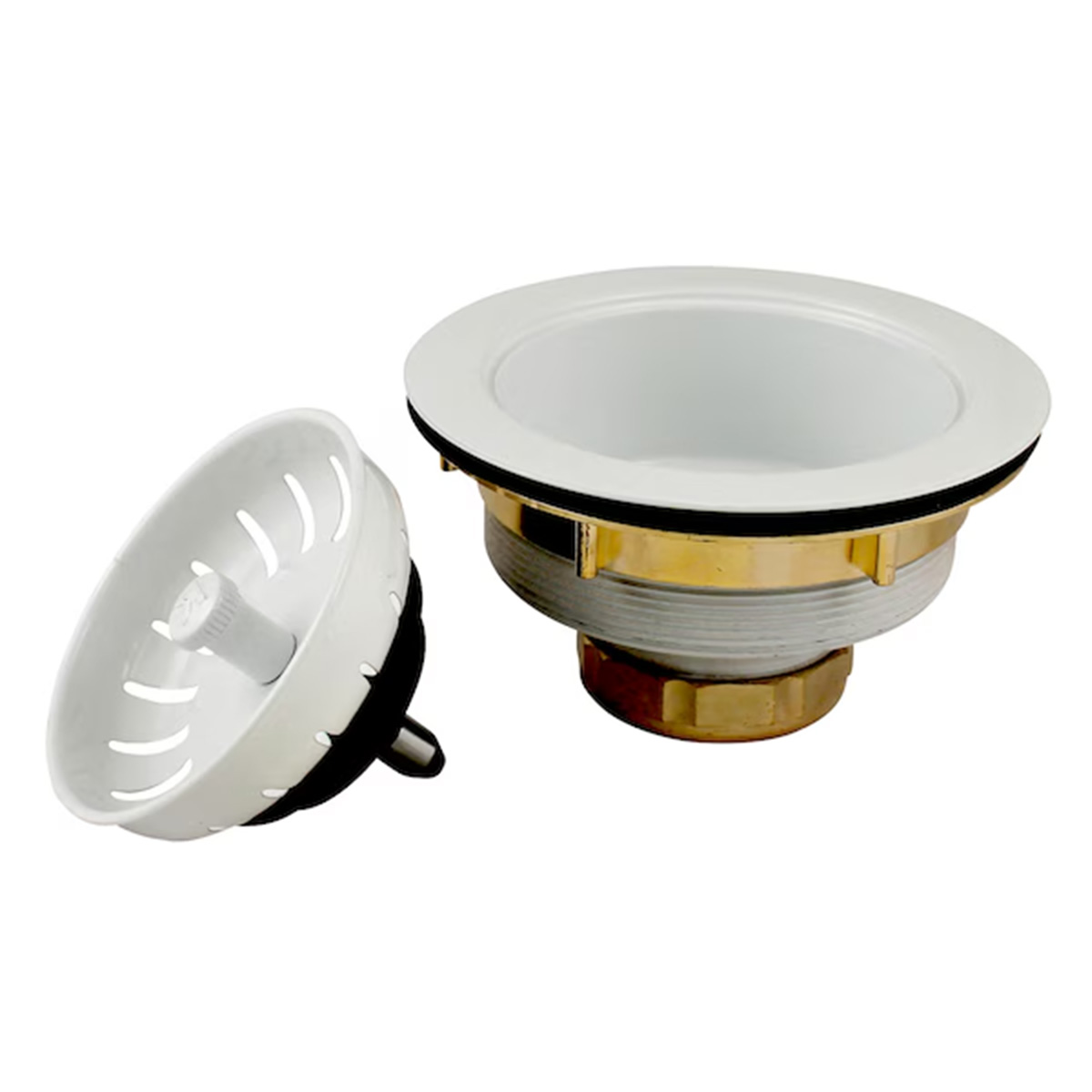 Keeney Heavy Duty Kitchen Sink Strainer with Power Ball Basket, White