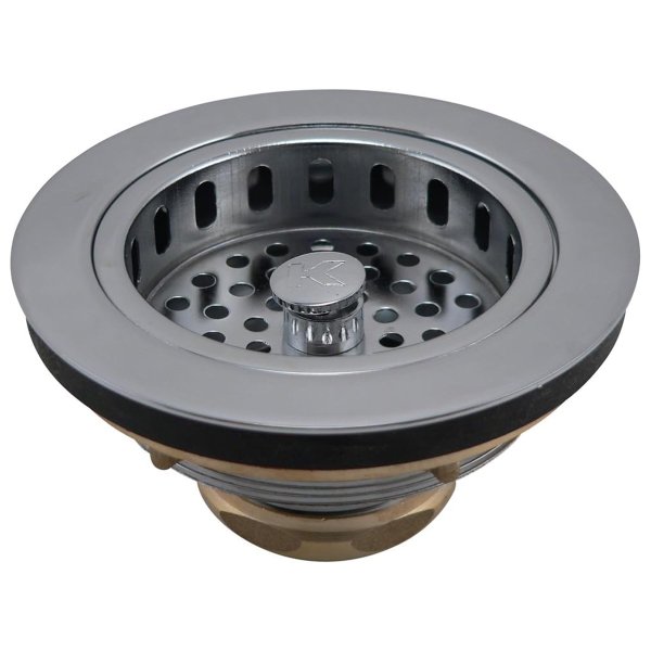 Keeney 1438PC Cast Brass Drop Post Ground Joint Sink Strainer Basket, Chrome