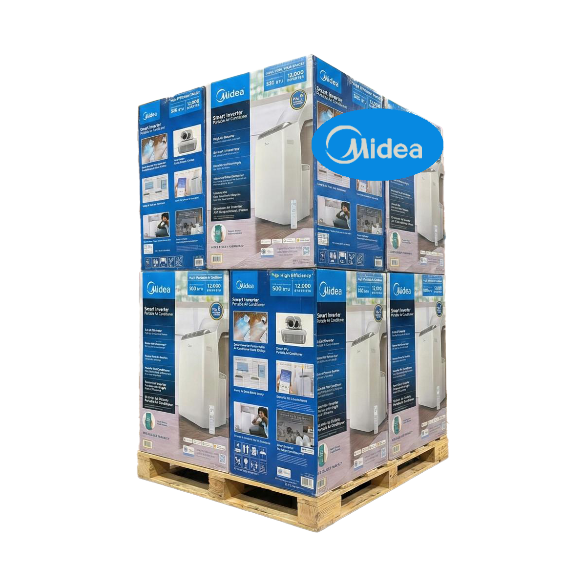 ~ Reach Us For Pallet Pricing ~ Midea DUO 12,000 BTU Heats &amp; Cools up to 550 sq. ft. Smart Portable Air Conditioner (White)