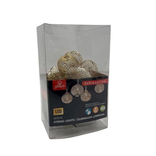 Globe 67852 Berlin Mini LED String Lights Set, 10 Lights, 5.4 Ft