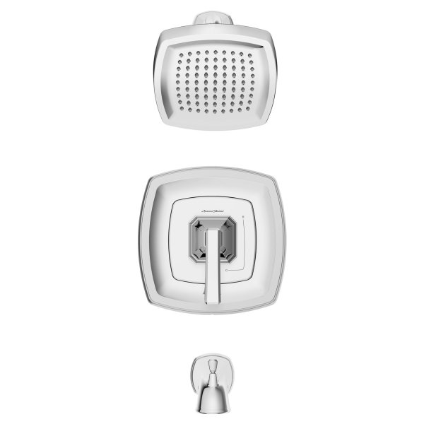 American Standard TU612508.002 Crawford Tub and Shower Trim Package with 1.8 GPM Single Function Shower Head Polished Chrome Showers Tub and Shower