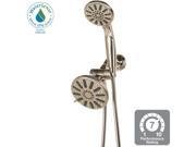 6-Spray 5 in. Dual Wall Mount Fixed and Handheld Shower Head 1.8 GPM in Brushed Nickel