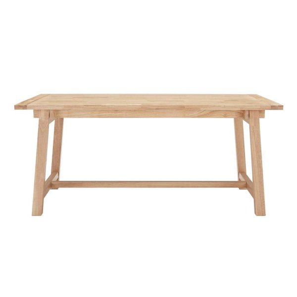Rectangular Trestle Unfinished Natural Pine Wood Table for 6 (68 in. L X 29.75 in. H)